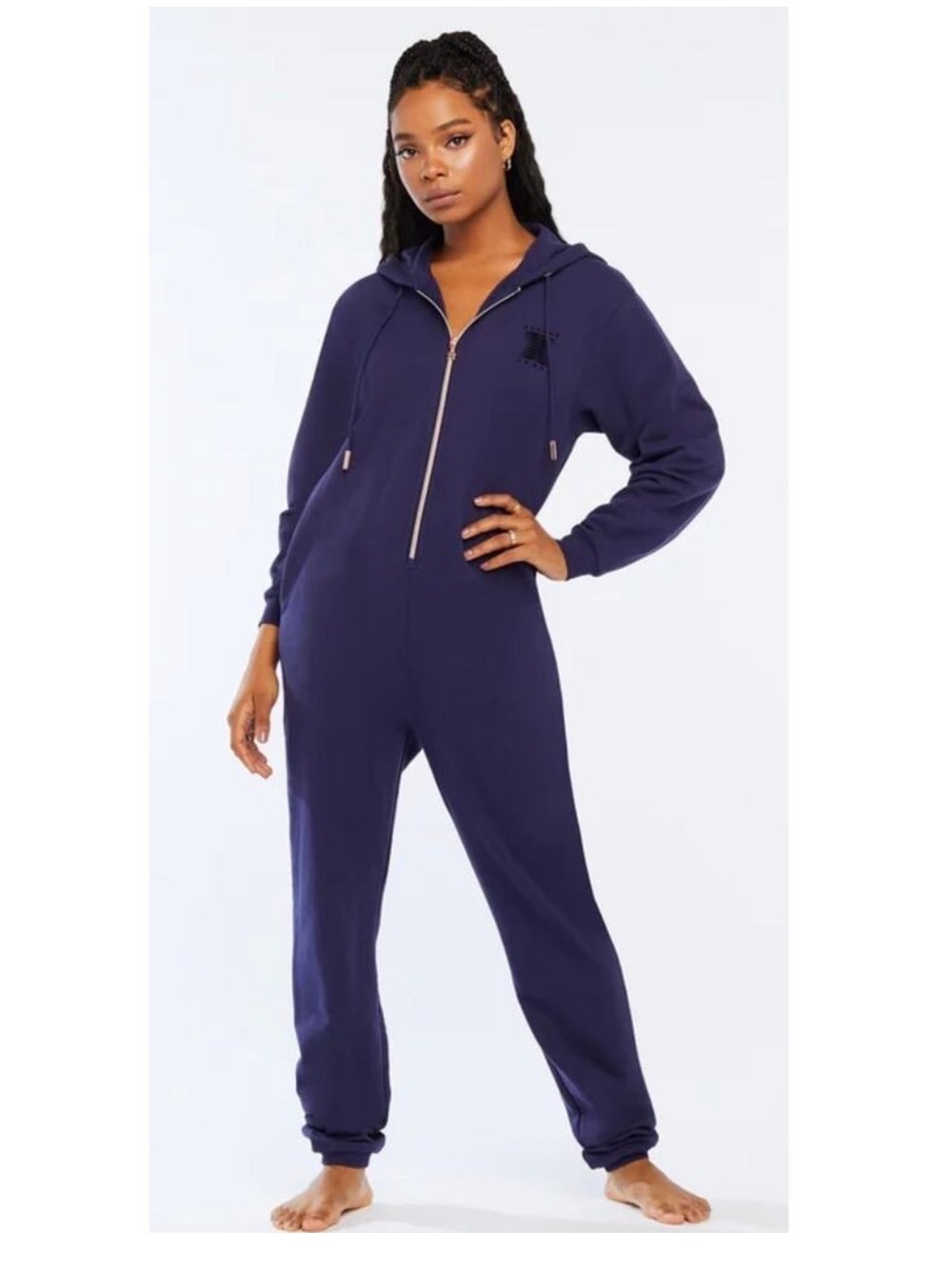 Savage X Fenty Forever Savage Hooded Onesie Royal Boss Blue size 4-6 (Small)